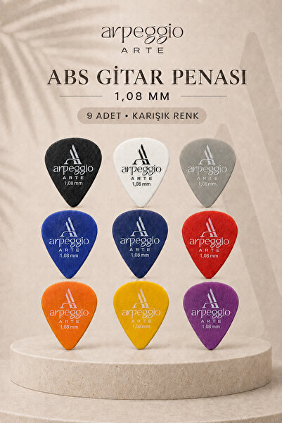 arpeggio ARTE 1.08mm set od 9 trzalica za gitaru | Set trzalica sa mat površi...