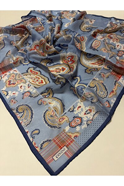 ipekevi Summer Season Tensoft Scarf Patchwork Patterned Baby Blue