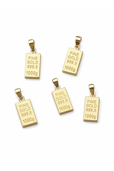 HER ŞEY NOTA www.herseynota.com Gold Bar Pendant with Gold Bar Design – Shiny...