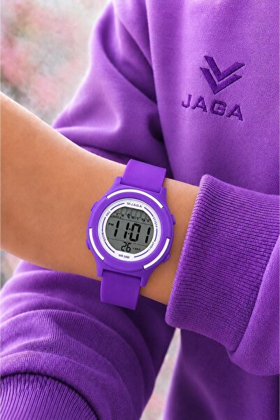 Jaga Unisex Dijital Çocuk Kol Saati 50 Mt Su Geçirmez Spor Silikon Kordonlu A...