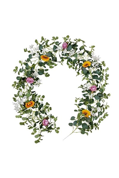 Generic Brand Rose Garland with Flowers - 8 Pink Roses - Lush, Natural Lookin...
