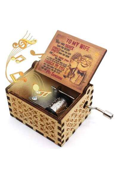Generic Wooden Color Painted Music Box You are My Sunshine Music Box, Vintage...