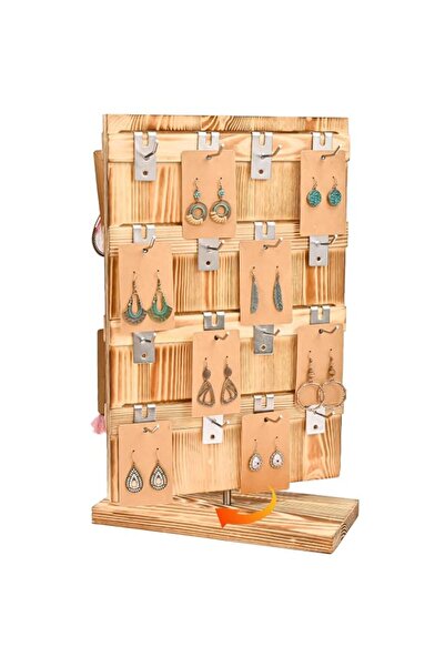 Generic Lolalet Wood Rotating Jewelry Display Stand for Selling, 32 Hooks Ear...