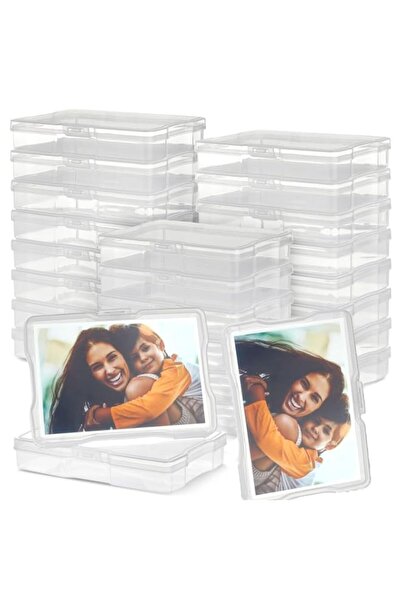 Generic 24 Pcs Photo Storage Box 4x6, Clear Photo Case Plastic Picture Storag...