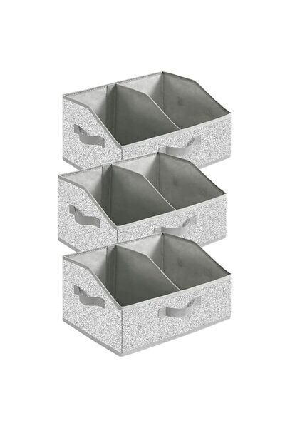 Generic 3-Pack Trapezoid Storage Bins, Collapsible Fabric Closet Organizer Ba...