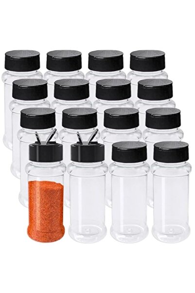 Generic Plastic Spice Jars, 16 Pack 3.4 oz Spice Jars, Clear Spice Bottles wi...