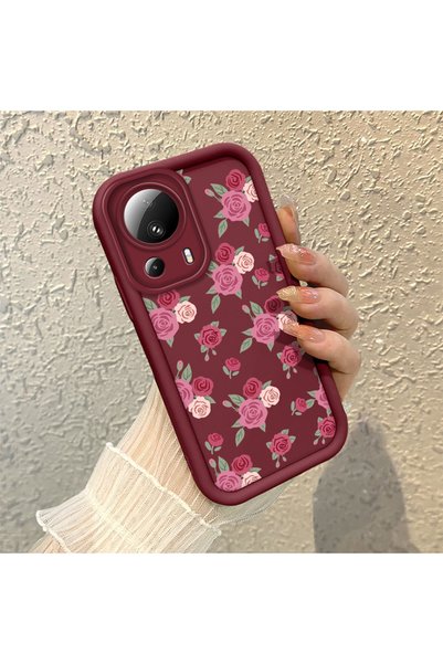 Hontinga Xiaomi Mi 13 Lite Compatible Case Camera Protector Floral Pattern Ma...