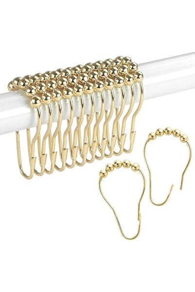 Generic Rubik Shower Curtain Hooks Rings, Stainless Steel Roller Glide Hooks ...