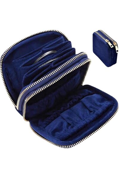 Generic Travel Jewelry Organizer Bag, Portable Velvet Zipper Pouch with Multi...