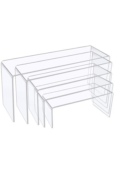 Generic A set of 5 Pack transparent Acrylic Display Risers, Acrylic Display R...