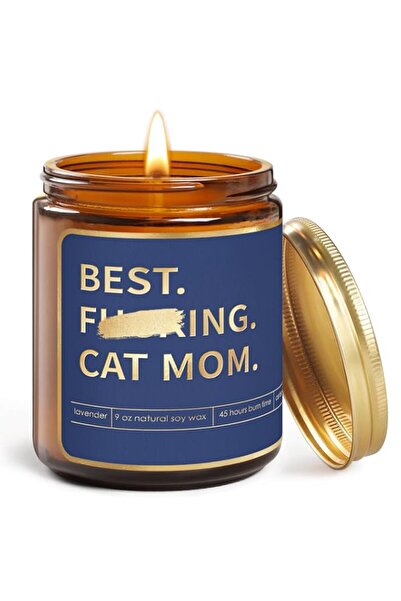 Generic UAREHIBY Cat Mom Gifts for Women, Lavender Scented Soy Wax Candle, Ca...