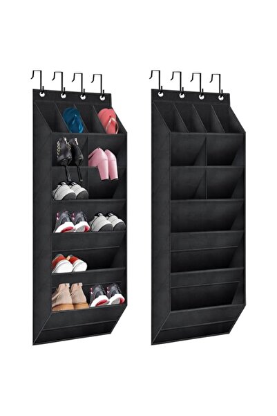 Generic PINKE Over The Door Shoe Organizer, Hanging Organizer with Large Deep...