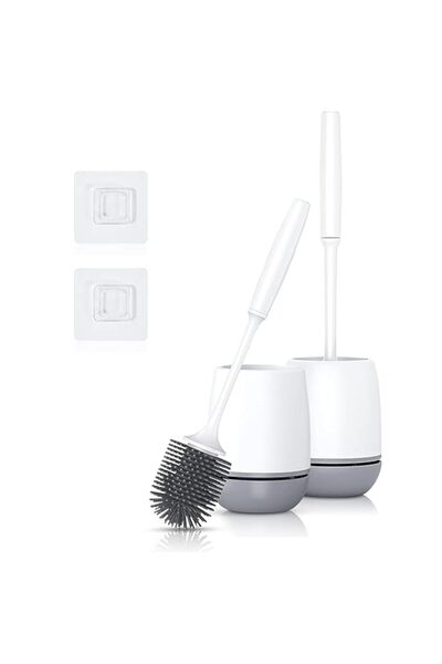Generic Toilet Brush for Bathroom, 2 Pack Toilet Cleaner Brushes with Silicon...