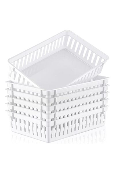 Generic 6 Pack Plastic Baskets, Small Storage Bins 10.24 x 6.5 x 2.36 Inch, P...