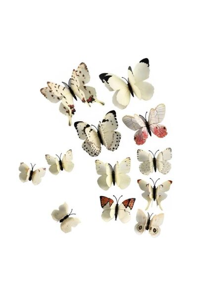 Generic Brand AKOAK 24 Pcs 3D Butterfly Wall Stickers, Double-layer Wing Butt...