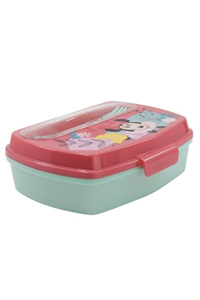 Generic SANDWICH BOX FUNNY W/CUTLERY MINNIE MOUSE