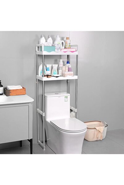 Generic ECVV 2 Tier Over The Toilet Storage Rack Rust-Free & Sturdy Metal Toi...