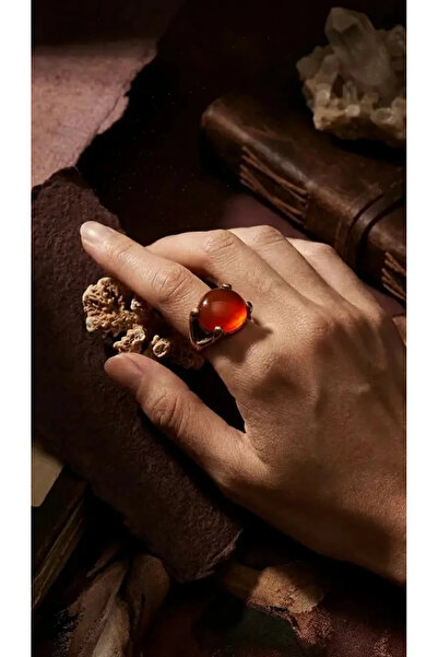 Dorvina Bronze Women's Ring Authentic Copper Jewelry Agate Look Oval Adjustab...