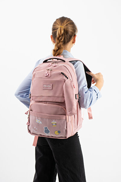 ventis qualty – School Bag Waterproof Clinker Fabric Unisex Backpack Model (7D)