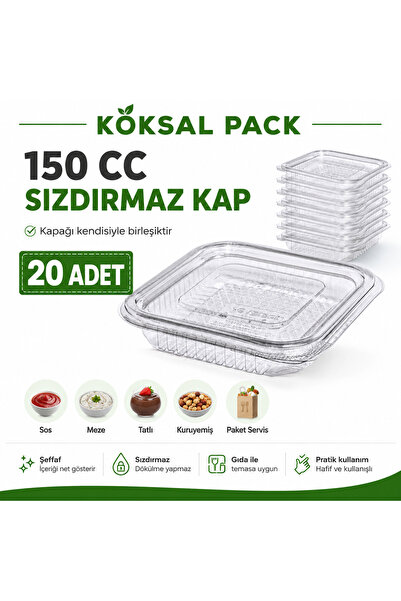 Köksal Pack 20 Pieces of 150 Cc Transparent Plastic Sauce and Food Containers...