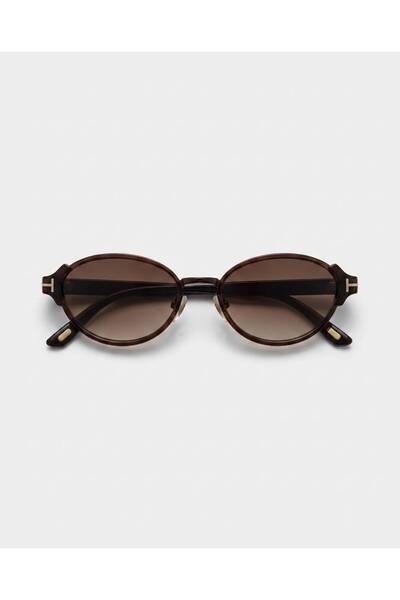 funeyes Nivra Oval Brown Trend Color Sunglasses Bone Sap Premium