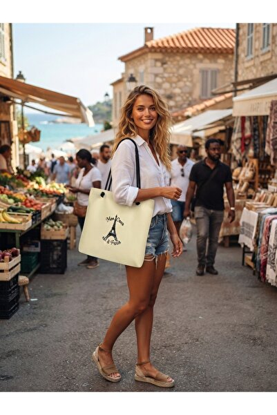 HANK حقيبة قماشية كبيرة الحجم من ماركة My Heart Is In Paris مقاس 46x42 سم مع ...