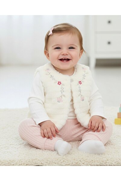 VOY KİDS Baby Girl Plush Vest, 3-Piece Seasonal Stylish 1-2-3 Year Old Stylis...