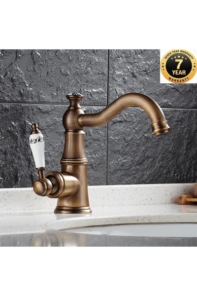 OEM Bathroom Sink Faucet Rustic Model Antique Color Ceramic Handle New Model ...