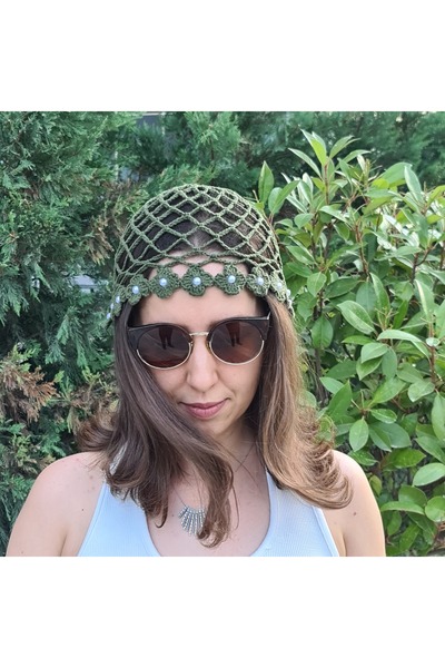 %100 el Örgüsü incili bandana