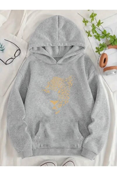 FUFLUNS Leopard Silhouette Printed Oversize Unisex Women'S/Men's Hooded Sweat...