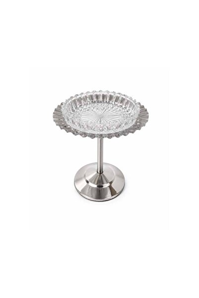 Ginza Steel serving stand with glass plate