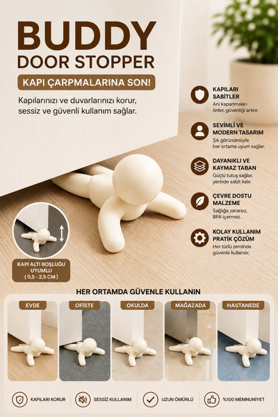 Ognami 3D Baskı Sevimli Figürlü Kapı Tutucu | Pratik Doorstop Kapı Sabitleyic...