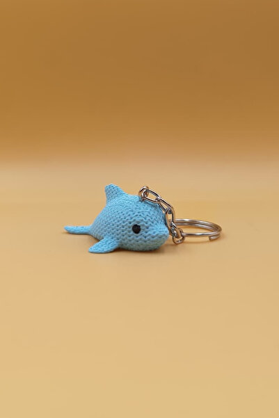 Rodopiva Breloc drăguț cu model de plasă albastru delfin (plastic) - Charm pe...