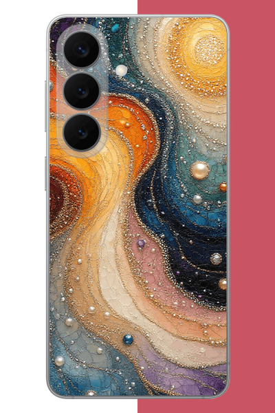 Samsung Galaxy S26 Ultra Uyumlu renkli uzay UV Baskılı Silikon Kılıf