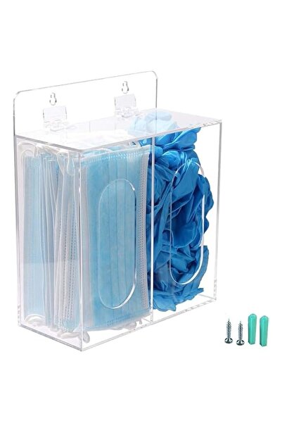 Generic Acrylic Glove Dispenser Box, Clear, Double Compartment with Lid, Wall...