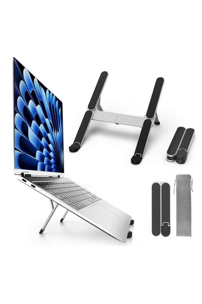 Generic Portable Ergonomic Laptop Stand for Desk, Foldable Laptop Riser with ...