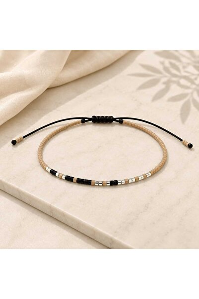 Generic Brand Brățară Personalizată Cod Morse – Model Full Modern Crem – Mărg...
