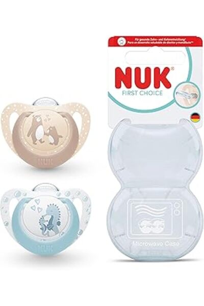 Generic Brand Nuk First Choice 2-Pack Pacifier, 0-6 Months, Bear/Seahorse