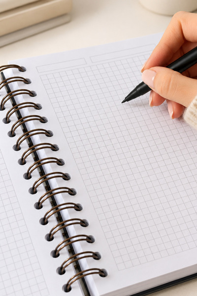 Defsan A5 Spiralli Sert Kapak 120 Yaprak Bullet Journal Not Defteri - Kareli