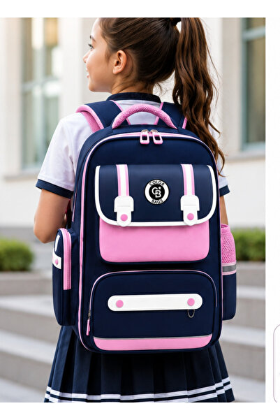 tiny wood Girl's Pink-Lilac School Bag Orthopedic Backpack