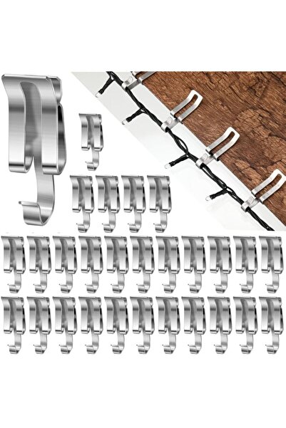 Generic Christmas Light Clips, 30 Pcs Metal Gutter Hooks, Outdoor Shingles Ro...