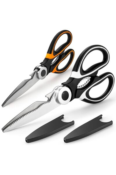 Generic Tazweeq 2 Pcs Kitchen Scissors Heavy Duty, Premium Sharp Kitchen Shea...