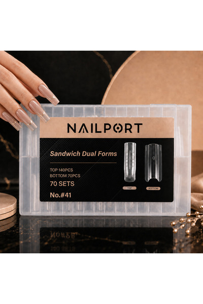 nailport Long Square Protez Tırnak Sandwich Dual Üst Form Jel Polygel Acrygel - Akrijel ve Polijel İçin Dual