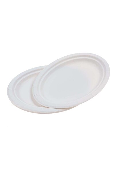 OEM Farfurii ovale din carton, nelaminate, alb, D 26 cm, set 10 bucati