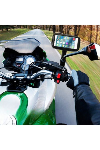 nextbuy 6.5Inch Waterproof Cover Motorcycle Phone Bag Stand Rearview Mirror Mount Case Holder Holder