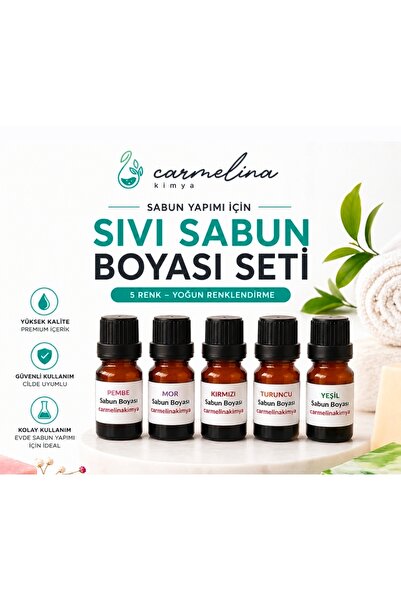 CARMELİNA 5'li Sabun Boyası Pembe-mor-kırımızı-turuncu-yeşil