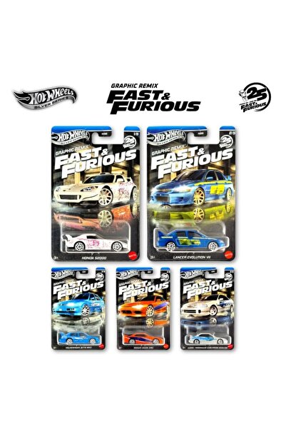 HOT WHEELS سيارة نموذجية من سلسلة فاست آند فيوريوس جرافيك ريمكس مكونة من 5 قطع