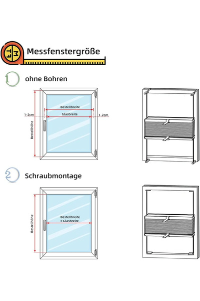 OEM Jaluzea plisată cu montaj cu cleme fără găurire, cu filtrare a luminii, aspect ondulat – Alb 35x100cm