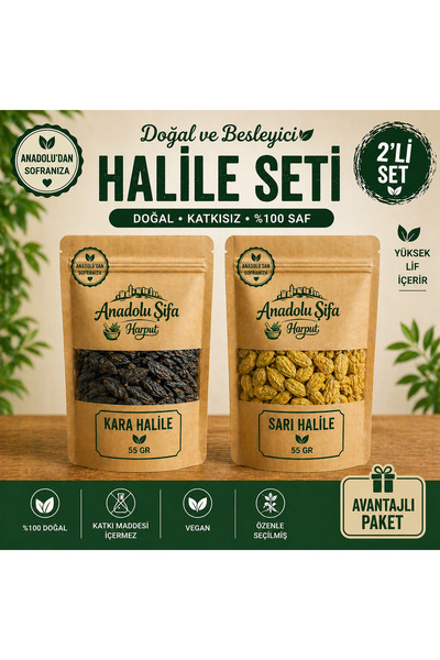 Anadolu Şifa Harput KARA HALİLE • SARI HALİLE SETİ 55 gr x 2 Natural Herbal M...