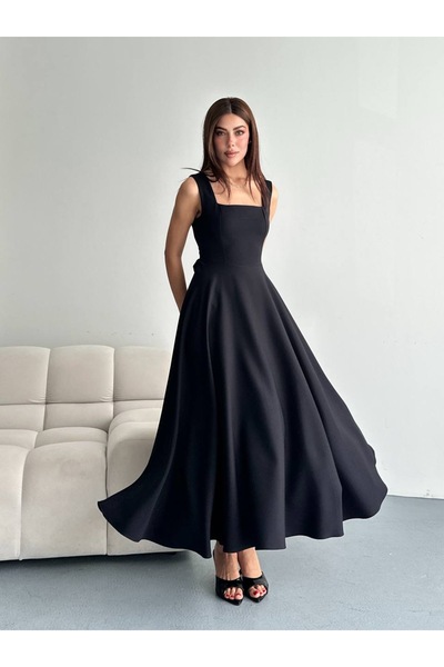 Ekim Store Μακρύ φόρεμα με χοντρές τιράντες που δένουν στη μέση